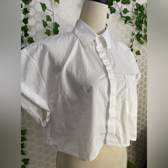 ZARA WHITE SHIRT WOMEN, Basic, pocket 100% cotton SIZE S - Picture 12 of 16